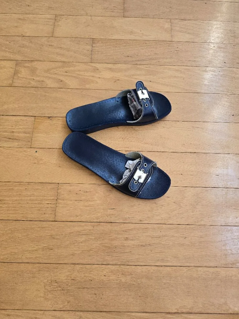 vintage 80's | Euro chic blue retro made in Italy slide sandals | WMS 6